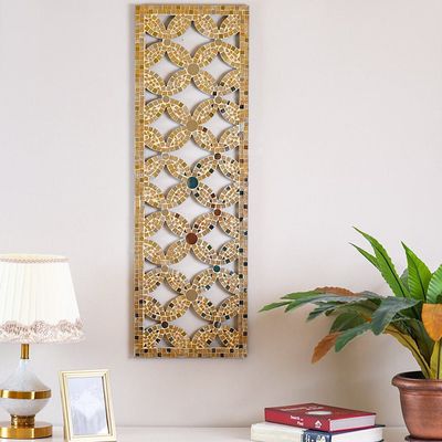 Mosaic Floral Panel Wall Art Gold