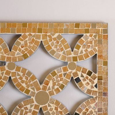 Mosaic Floral Panel Wall Art Gold