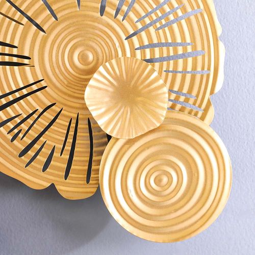 Alayna Modernist Floating Circles Decorative Wall Art Gold 69.2X6.5X69.9CM