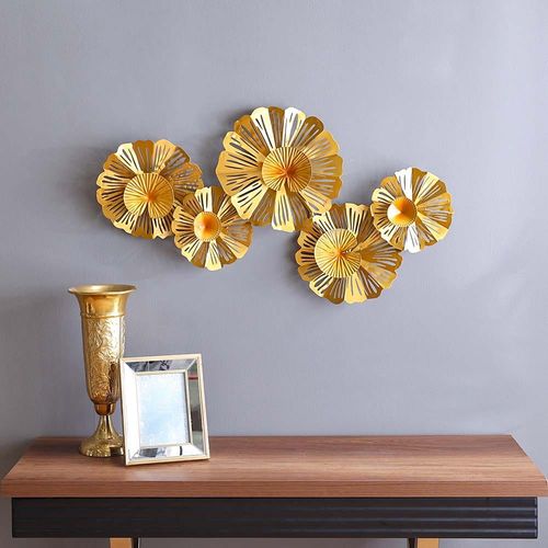 Alayna 5 Connected Roundels Wall Art Gold 90.8x8.3x50.2 Cm