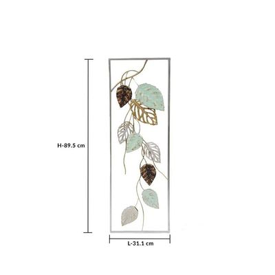 Alayna Walnut Leaf Abstract Botanical Wall Art Multi 31.1X3.8X89.5CM