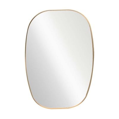 Petite Squared Oval Frame Mirror Gold 60X90X2.8CM