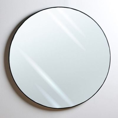 Petite Round Frame Mirror Matt Black