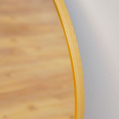 Petite Round Frame Mirror - Brushed Gold