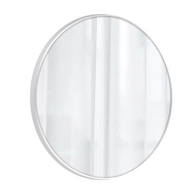 Petite Round Frame Mirror Brushed Silver