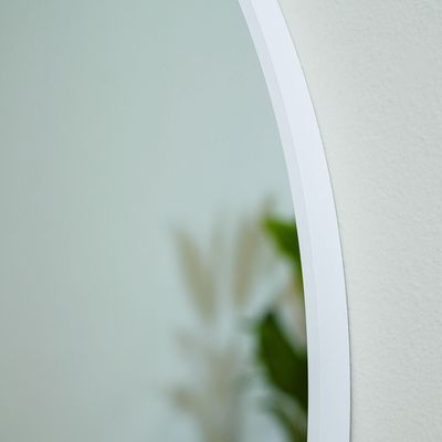 Petite Round Frame Mirror Matt White