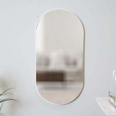 Petite Runway Circle Frame Mirror Matt White