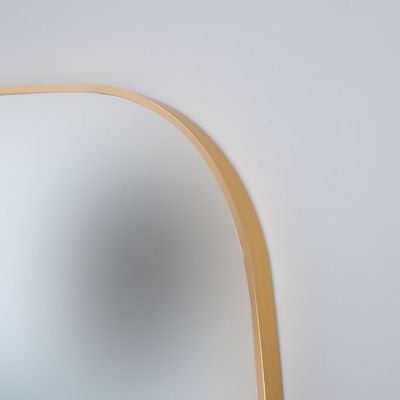 Petite Squared Oval Frame Mirror Brushed Gold