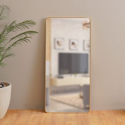 Petite Frame Mirror - Brushed Gold - 71x152 cm 