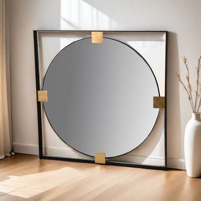 Mirage Metal Round Mirror Black/Gold 91.5X5X91.5Cm