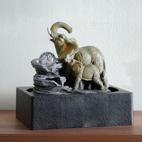 Stalaca Elephant Fountain w/Rolling Ball,Colored light and Pump, 29x21x28cm 7201140L