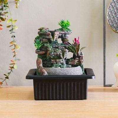 Stalaca Garden Fountain With Color Light 21X17X25Cm Brown