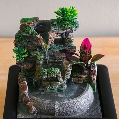 Stalaca Garden Fountain With Color Light 21X17X25Cm Brown