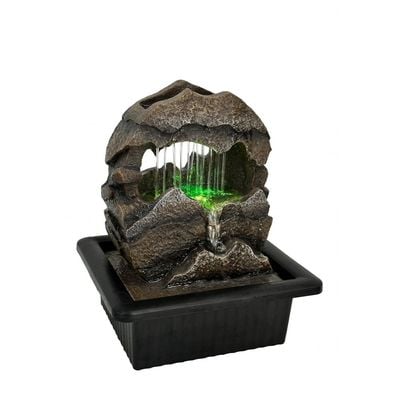 Stalaca Nature Fountain with Color Light - 21x17x25 cm - Brown 