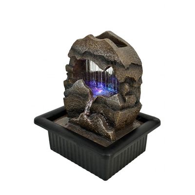 Stalaca Nature Fountain with Color Light - 21x17x25 cm - Brown 