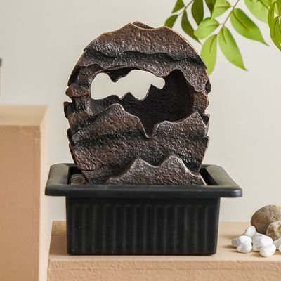 Stalaca Nature Fountain with Color Light - 21x17x25 cm - Brown 