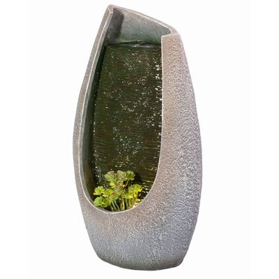 Stalaca Modern Fountain with Yellow Lights - 28x18x46 cm - Brown 