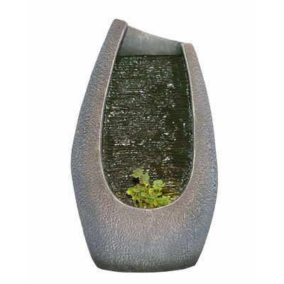 Stalaca Modern Fountain with Yellow Lights - 28x18x46 cm - Brown 