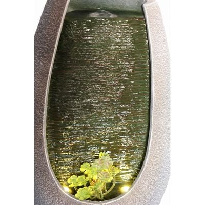 Stalaca Modern Fountain with Yellow Lights - 28x18x46 cm - Brown 