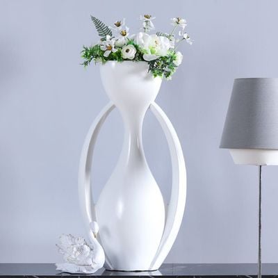 MJ Shiny White Planter 42X20X80CM