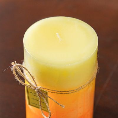 Amara Pillar Candle Multi Yellow 7X10Cm 310G