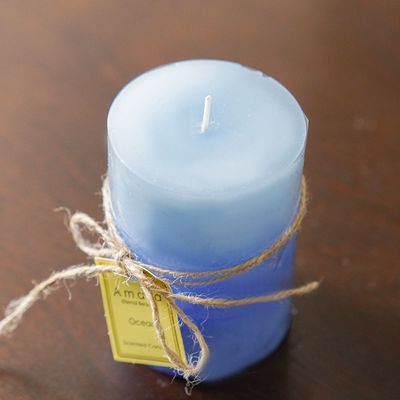 Amara Pillar Candle Multi Blue 7X10Cm 310G 