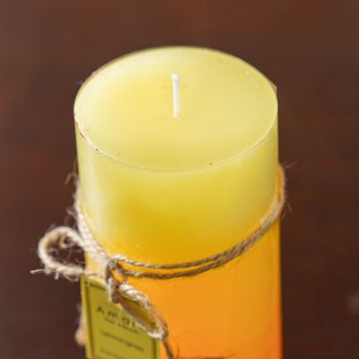 Amara Pillar Candle Multi Yellow 7X15Cm 460G