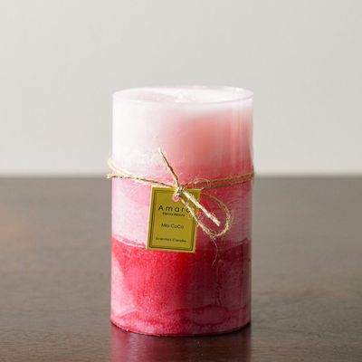 Amara Pillar Candle Multi Pink 9X15Cm 820G