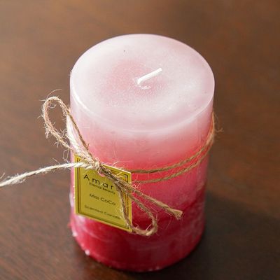 Amara Pillar Candle Multi Pink 9X15Cm 820G