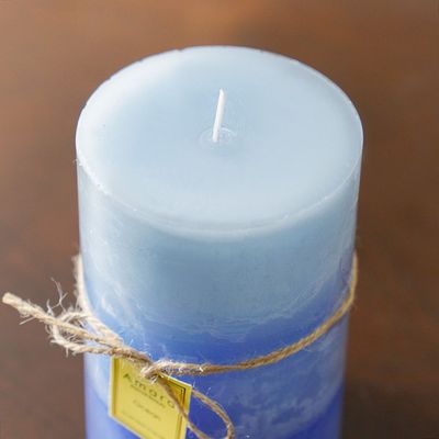 Amara Pillar Candle Multi Blue 9X15Cm 820G