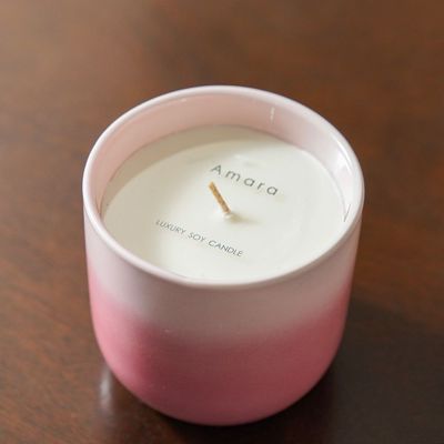 Amara Ceramic Candle Multi Pink 10.5X10.5Cm 480G