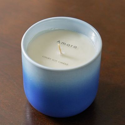 Amara Ceramic Candle Multi Blue 10.5X10.5Cm 480G