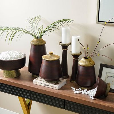 Ahsina Candle Holder Brown 10X10X26Cm