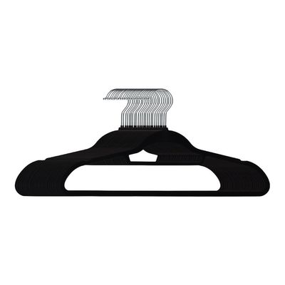 Magnus 25 Pk Velvet Hangers With Iron Hook Black 44.5 X 22.5 X 0.6 Hcm  WA21005-Set 25
