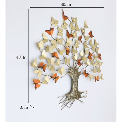 Faiz Metal Butterfly Tree Of Life 100Cm