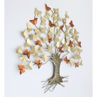 Faiz Metal Butterfly Tree Of Life 100Cm