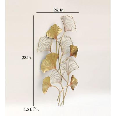 Faiz Metal Ginko Leaf Wall Décor 60X96Cm