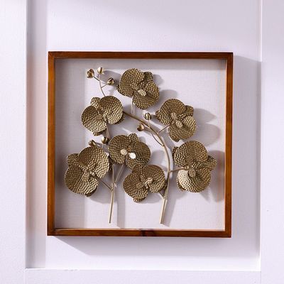 Faiz Metal Poppy Floral Wall Décor 50X50Cm