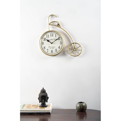 Faiz Metal Ancient Brass Clock 35X35Cm