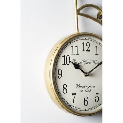 Faiz Metal Ancient Brass Clock 35X35Cm