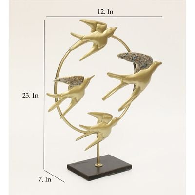 Faiz Metal Flying Birds Table Décor 55X15X58Cm