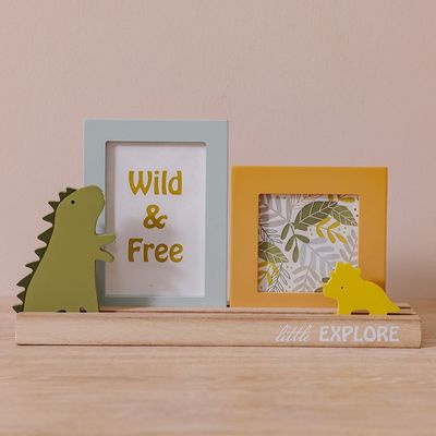 Meow Mdf Dino Photoframe With Shelf 35x20x8Cm