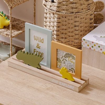 Meow Mdf Dino Photoframe With Shelf 35x20x8Cm