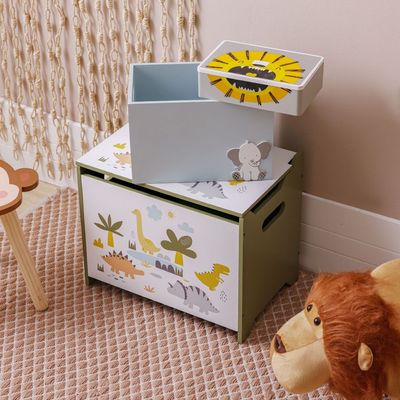 Meow Fabric Dino Family Storage Box 40X26X33Cm