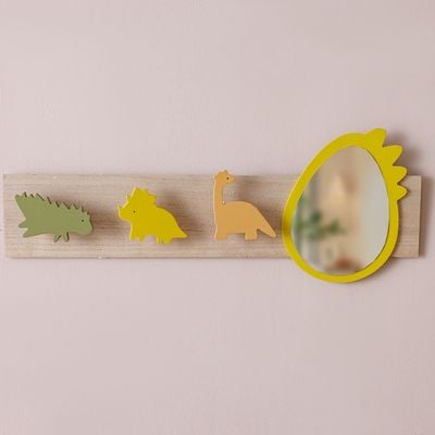 Meow Mdf Dino Hook & Mirror 60x23x4.5Cm