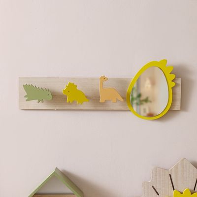 Meow Mdf Dino Hook & Mirror 60x23x4.5Cm