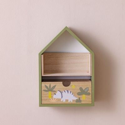 Meow Wood House Wall Shelf 20X30X8Cm