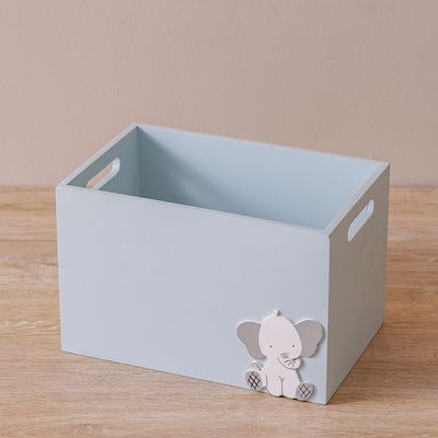 Meow Fabric Green Elephant Storage Box 28X18X8Cm