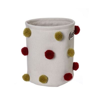 Meow Fabric Pom Pom Basket D20×24Cm Meow Fabric Pom Pom Basket D20×24Cm