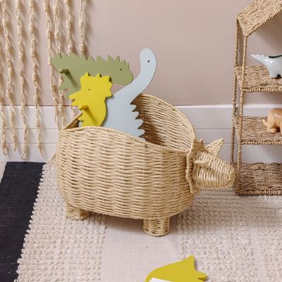 Meow Rattan Sheep Shaped Basket 50/40X26X31Cm